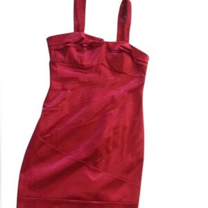 Red Satin Cocktail Dress! Boutique in LA, never worn, expensive.